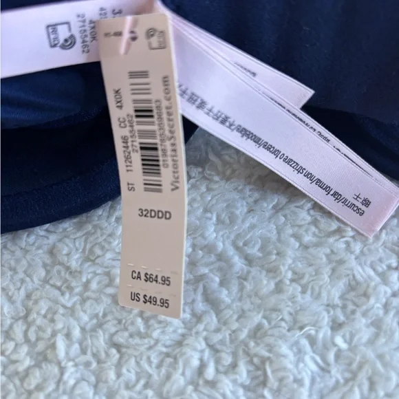 Victoria’s Secret Dream Angle Lightly Lined Demi Bra size 32DDD Navy Blue NWT - Picture 7 of 8
